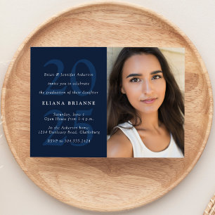 Class of 2025 classic photo graduation party invitation