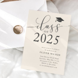 Class of 2025 Cream Graduation Party Invitation