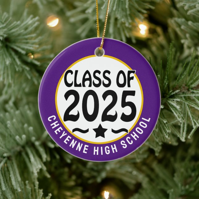 Class of 2025 Custom Photo Graduation Ceramic Ornament (Tree)