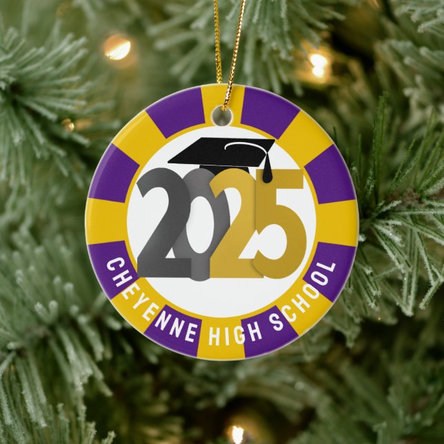 Class of 2025 Custom Photo Graduation Ceramic Ornament (Tree)