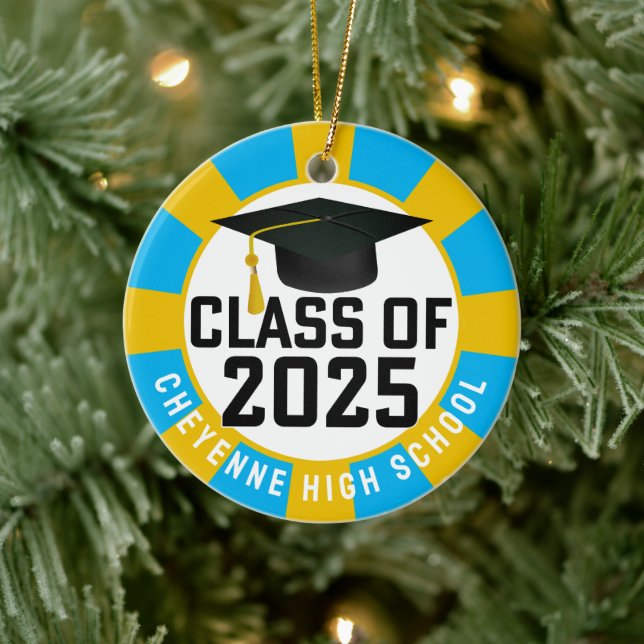 Class of 2025 Custom Photo Graduation Ceramic Ornament (Tree)