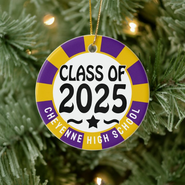 Class of 2025 Custom Photo Graduation Ceramic Ornament (Tree)