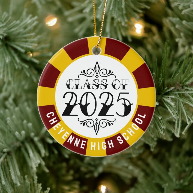 Class of 2025 Custom Photo Graduation Ceramic Ornament (Tree)