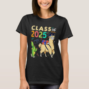 Class Of 2025 Cute Llama With Backpack Back To Sc T-Shirt