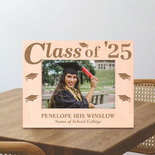 Class of 2025 Elegant Graduation Cap Engraved Frames