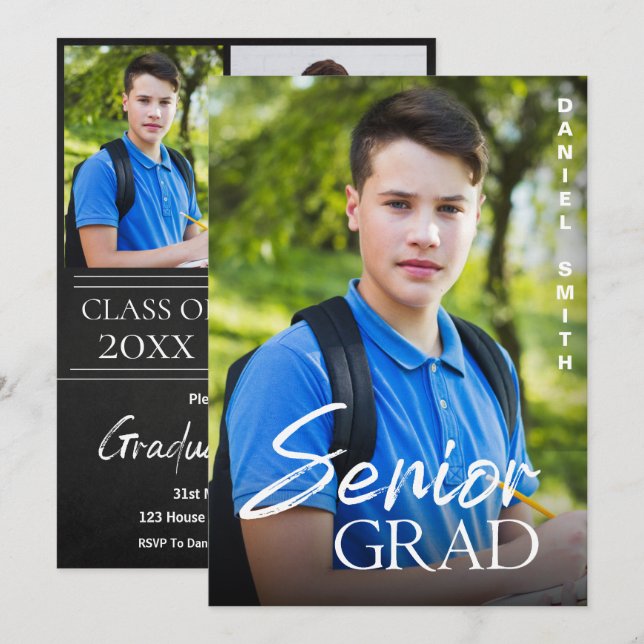 Class of 2025 Elegant Senior Grad Announcement  (Front/Back)