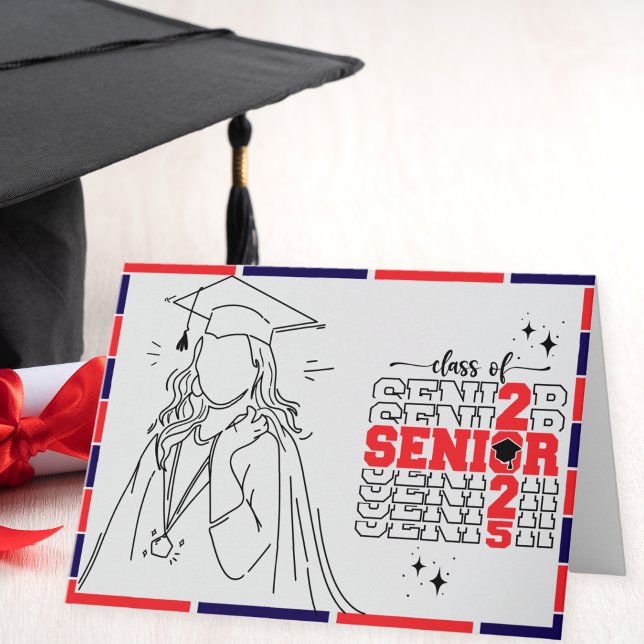 Class of 2025 Female Modern Graduation Card (Creator Uploaded)
