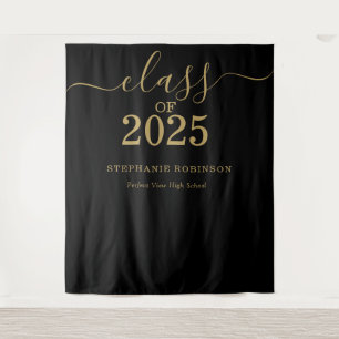 Class of 2025 Gold Script Graduation Backdrop Prop