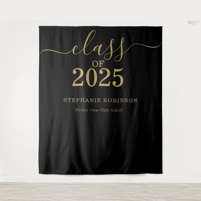 Class of 2025 Gold Script Graduation Backdrop Prop (Front)