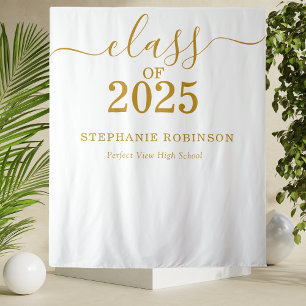 Class of 2025 Gold Script Graduation Backdrop Prop