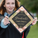 Class of 2025 Gold Whimsical Floral Celebration Graduation Cap Topper<br><div class="desc">Make your special day even more extraordinary with this stunning graduation cap topper. The design boasts delicate watercolor flowers and a glamorous gold frame. You can easily tailor the text,  fonts,  and colors to suit your style using Zazzle's intuitive tools.</div>