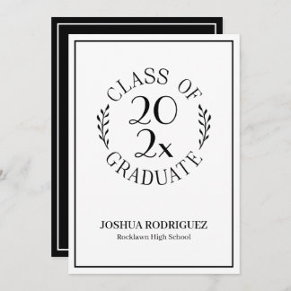 Class of 2025 Graduate Black White Typography Announcement