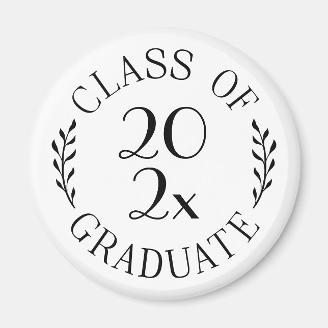 Class of 2025 Graduate Chic Black Typography Magnet (Front)