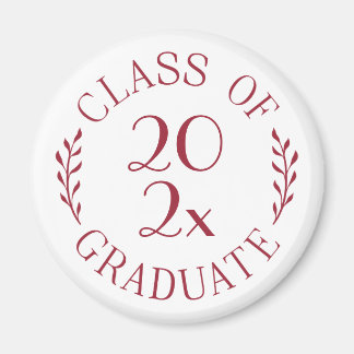 Class of 2025 Graduate Chic Burgundy Typography Magnet