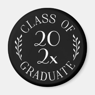 Class of 2025 Graduate Chic Typography Black Magnet