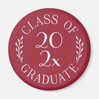 Class of 2025 Graduate Chic Typography Burgundy Magnet
