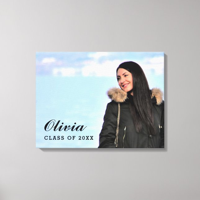 Class of 2025 Graduate Custom Photo Graduation Canvas Print (Front)