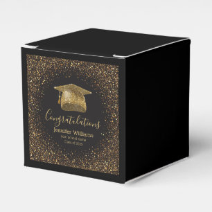Class of 2025 graduate hat gold luxury black favor boxes
