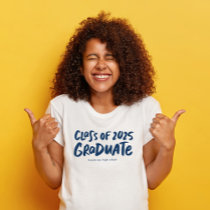 Class of 2025 graduate modern navy graduation T-Shirt