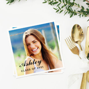 Class of 2025 Graduate Personalized Photo Paper Napkins