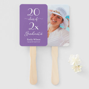Class Of 2025 Graduate Photo Custom School Color Hand Fan