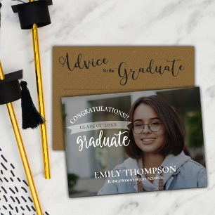 Class Of 2025 Graduate Photo Kraft Graduation Advice Card