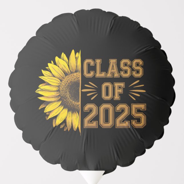 Class Of 2025 Graduate Sunflower Graduation Balloon (Front)
