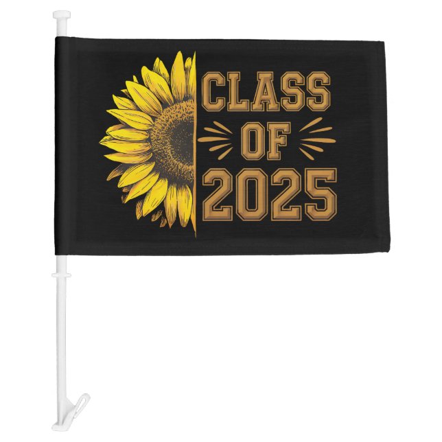 Class Of 2025 Graduate Sunflower Graduation Car Flag (Front)
