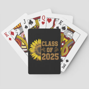 Class Of 2025 Graduate Sunflower Graduation Poker Cards