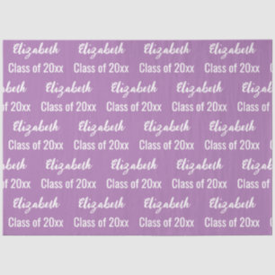 Class of 2025 Graduate's Name Lavender and White Tissue Paper