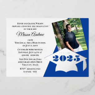 Class of 2025 Graduation Cap Foil Invitation