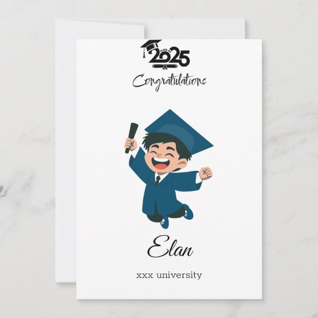 Class of 2025 Graduation Card – Cute Illustration (Front)