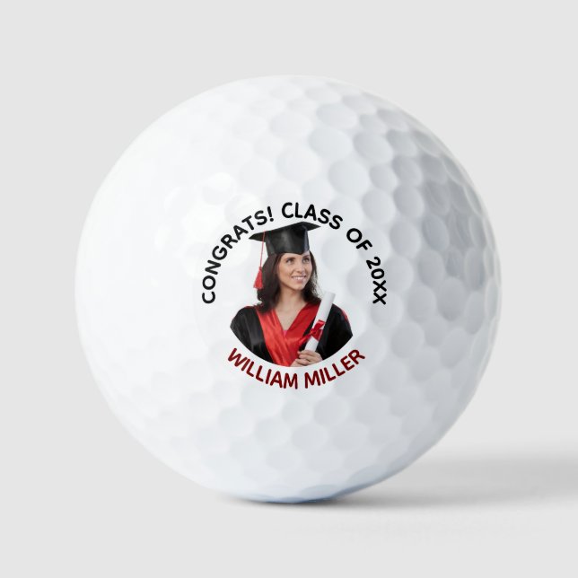 Class of 2025 Graduation Custom Photo & Name Golf Balls (Front)