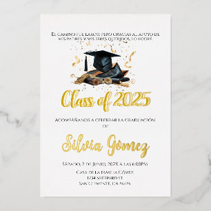Class of 2025 graduation foil invitation