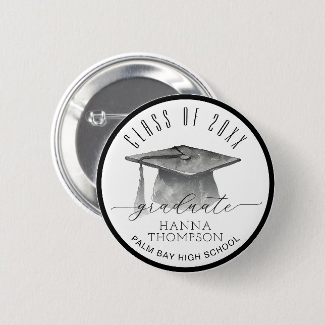 Class of 2025 Graduation Party Graduate Favor Button (Front & Back)