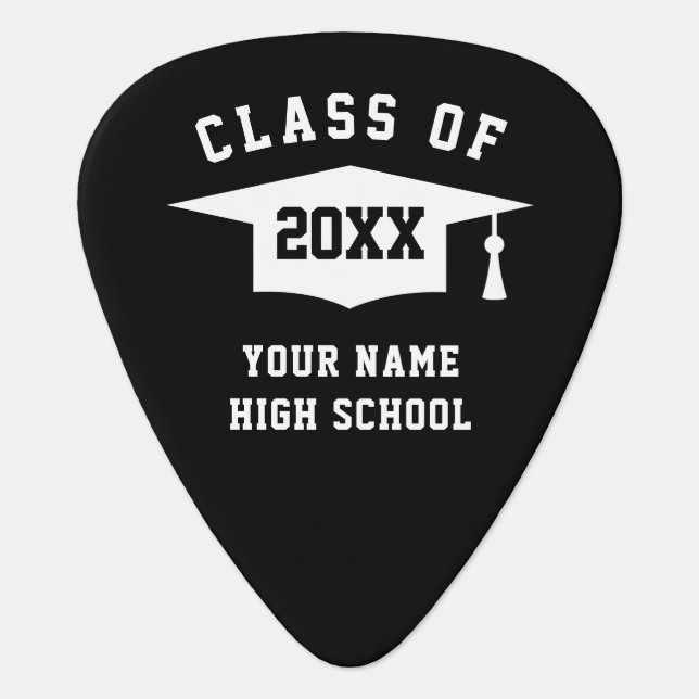Class of 2025 graduation party music guitar pick (Front)