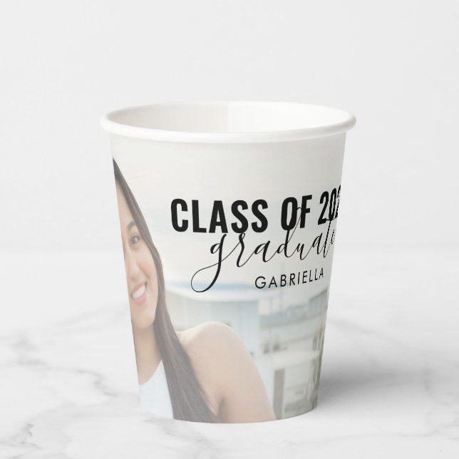 Class of 2025 Graduation Party Photo Paper Cups (Left)