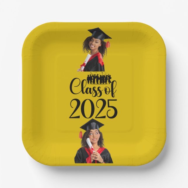 Class of 2025 Graduation Personalized Paper Plates (Front)