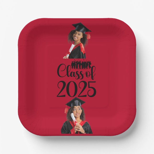 Class of 2025 Graduation Personalized Paper Plates (Front)