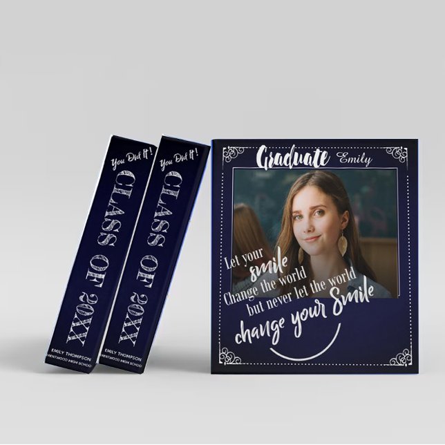 Class Of 2025 Graduation Photo Memories Blue 3 Ring Binder (Creator Uploaded)