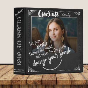 Class Of 2025 Graduation Photo Memories Chalkboard 3 Ring Binder