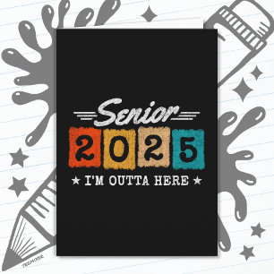 Class of 2025 Graduation Retro Vintage Senior 2025 Card