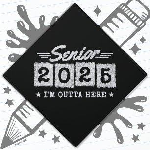 Class of 2025 Graduation Retro Vintage Senior 2025 Graduation Cap Topper