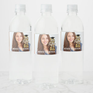 Class of 2025 Graduation Senior Graduate 3 Photos Water Bottle Label