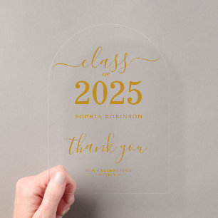 Class of 2025 Graduation Thank You Card Acrylic Invitations