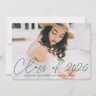 Class of 2025 Green Script Graduation Party Invitation