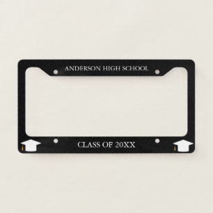 Class of 2025 High School Senior Graduation Black License Plate Frame