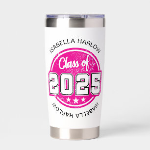 Class of 2025 Hot Pink Graduate Name Insulated Tumbler