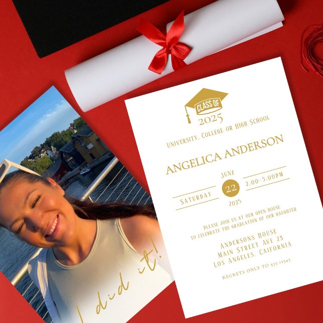 Class of 2025 "I did it" Photo Graduate Invitation (Creator Uploaded)