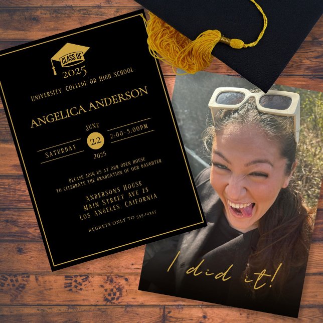 Class of 2025 "I did it" Photo Graduate Invitation (Creator Uploaded)